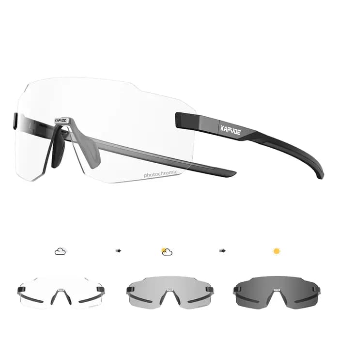 Kapvoe lunettes de cyclisme photochromiques UV400 lunettes de soleil de course vélo léger vtt lunett