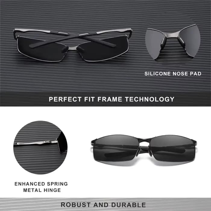 KINGSEVEN mode alliage cadre lunettes de soleil hommes UV400 polarisé rectangulaire lunettes de cycl