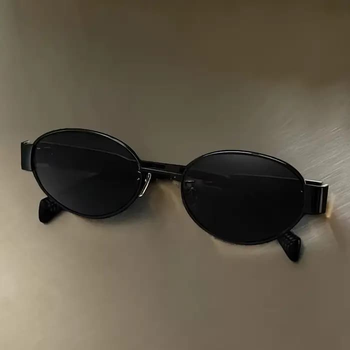 Lunettes de soleil ovales tendance pour femmes 2026 – Monture métallique de marque de luxe – Lunette