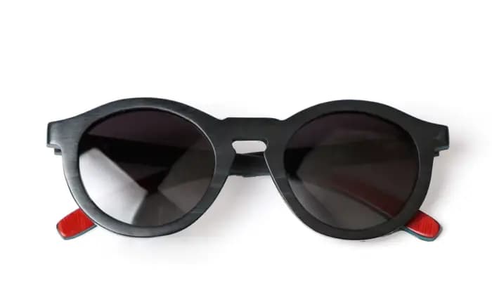 Lunettes de soleil polarisées en bois pour Skateboard, couleur ronde Vintage, UV400, monture en bamb