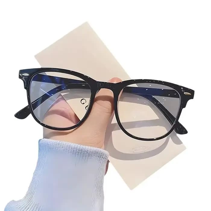Lunettes carrées classiques noires pour hommes, verres transparents anti-fatigue, protection des yeu