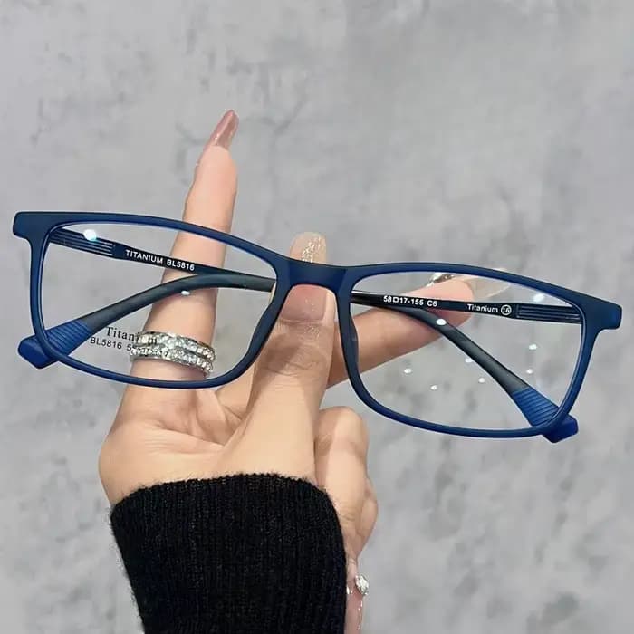 β titane monture de lunettes Ultra léger carré grand visage hommes lunettes cadre titane jambe optiq