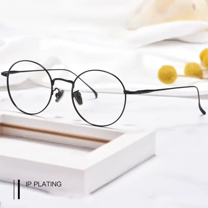 Lunettes rondes rétro en titane pur, monture complète pour myopie, pour hommes et femmes, montures d