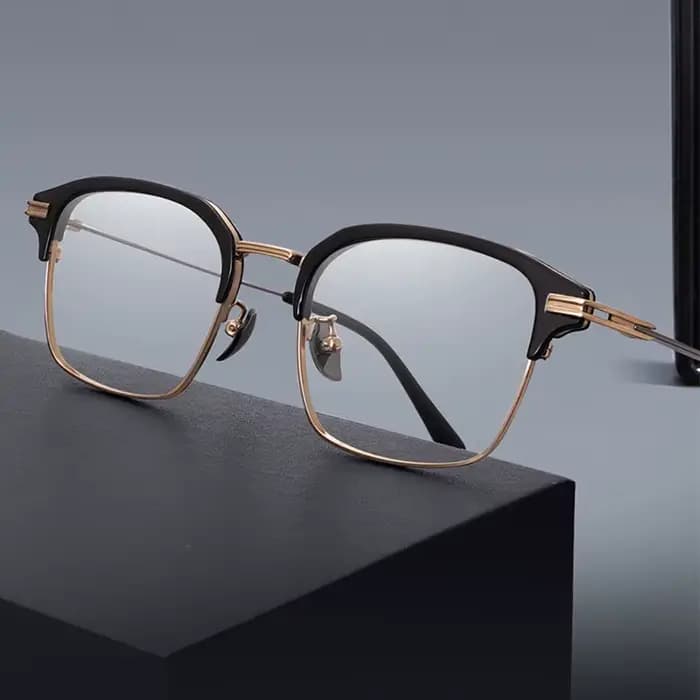 Lunettes de vue rétro de luxe américaines, réplique, grande taille 140 mm, monture en acétate et tit