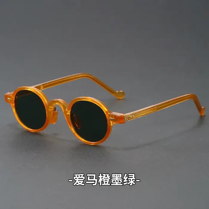 Lunettes de soleil rondes Vintage Orange pour femmes et hommes, marque de luxe classique de styliste