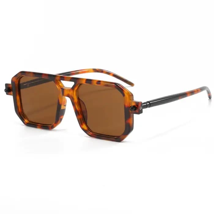 Nouvelles lunettes de soleil carrées populaires de Style rétro, lunettes de soleil pilote à Double f