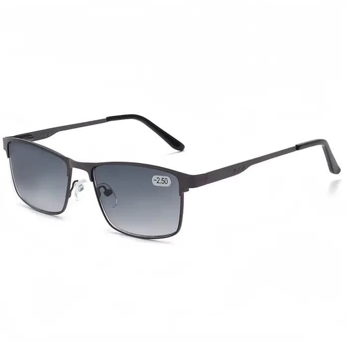 Lunettes de soleil pour hommes à verres dégradés, monture métallique vintage, pour myopie, avec corr