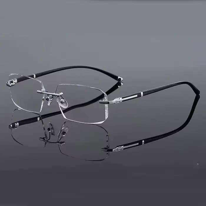 Lunettes de lecture élégantes sans cadre Anti-lumière bleue pour hommes lunettes de lecture d'affair