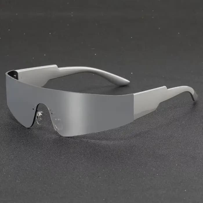 1 paire de lunettes à dessus plat à la mode pour femmes - lunettes de mode à bouclier miroir futuris