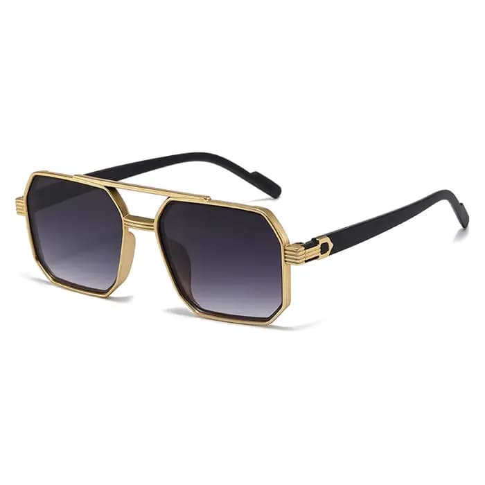 Lunettes de soleil polygonales anti-lumière à double barre, nouvelle mode, style rétro, personnalisé