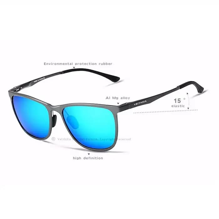 VEITHDIA Rétro En Aluminium De Magnésium de Marque Hommes Lunettes De Soleil Polarisées Objectif Vin