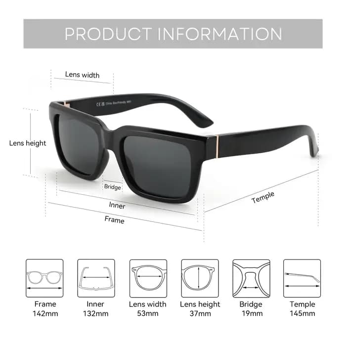 ZENOTTIC-Lunettes de soleil rectangulaires polarisées pour hommes et femmes, protection UV400, lunet