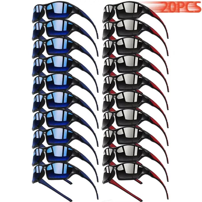 20 Paires de Lunettes de Soleil Tendance Bicolores pour Hommes et Femmes, Idéales pour la Conduite,