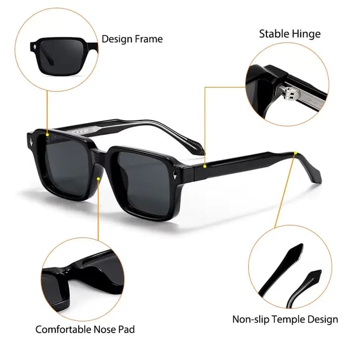 CATERSIDE mode hommes lunettes de soleil carrées marque Design branches conseils lunettes de soleil