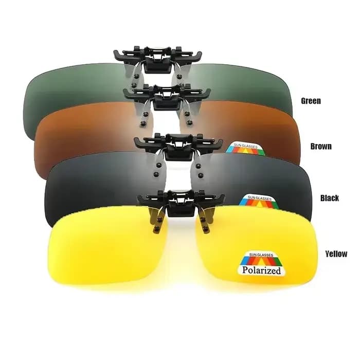 Lunettes de soleil polarisées à lentilles grises, 4 couleurs, Clip rabattable UV 380, pour la condui