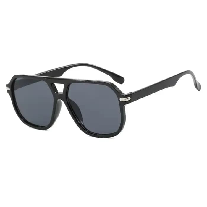 Lunettes de soleil carrées à double barre et rivets pour femme, de marque de luxe, de créateur, styl