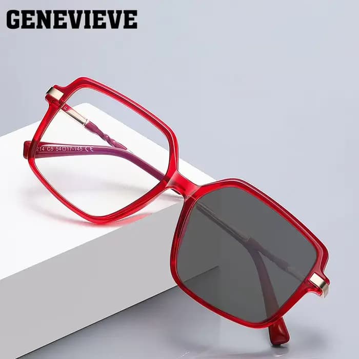 SENEVIEVE-Lunettes de soleil photochromiques anti-bleu à grand cadre, lunettes de soleil à base d'he