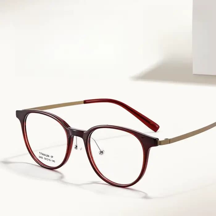 FIRADA lunettes confortables à la mode rondes rétro pur titane lunettes montures de Prescription opt