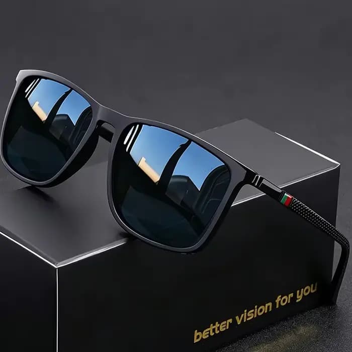 Lunettes carrées vintage et tendance, idéales pour la conduite et les vacances, également un cadeau