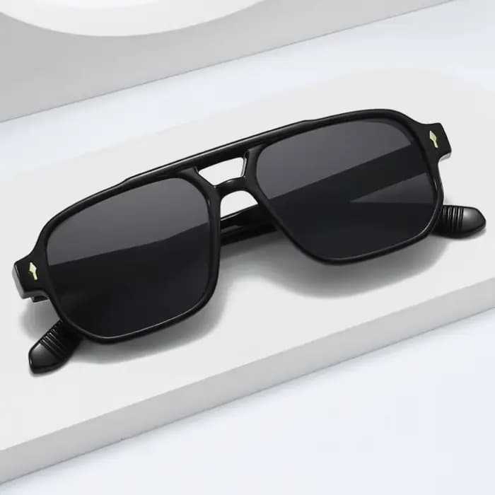 Lunettes de soleil carrées rétro à Double pont pour femmes et hommes, Design de luxe à la mode, Rive