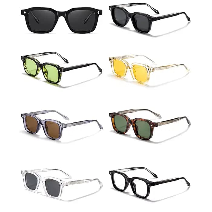 Lunettes de soleil carrées élégantes HBK pour hommes, monture tendance, branches vintage, pour femme