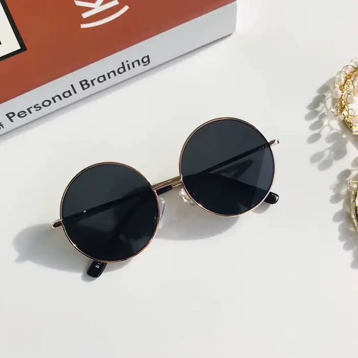 Lunettes de soleil rondes rétro pour enfants de 2 à 8 ans, lunettes de soleil en métal de style brit