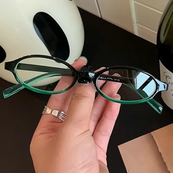 Y2K rétro ovale cadre Anti-lumière bleue lunettes doux Cool filles noir lunettes Vintage Simple femm