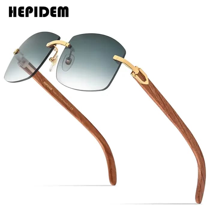 HEPIDEM-Lunettes de soleil carrées en corne de buffle pour hommes et femmes, design de marque, diama