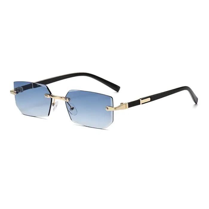 Lunettes de soleil tendance sans monture pour hommes et femmes, lunettes de soleil rectangulaires sa