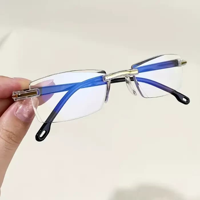 Lunettes de lecture légères sans cadre, 16 pièces, avec blocage de la lumière bleue, pour hommes et