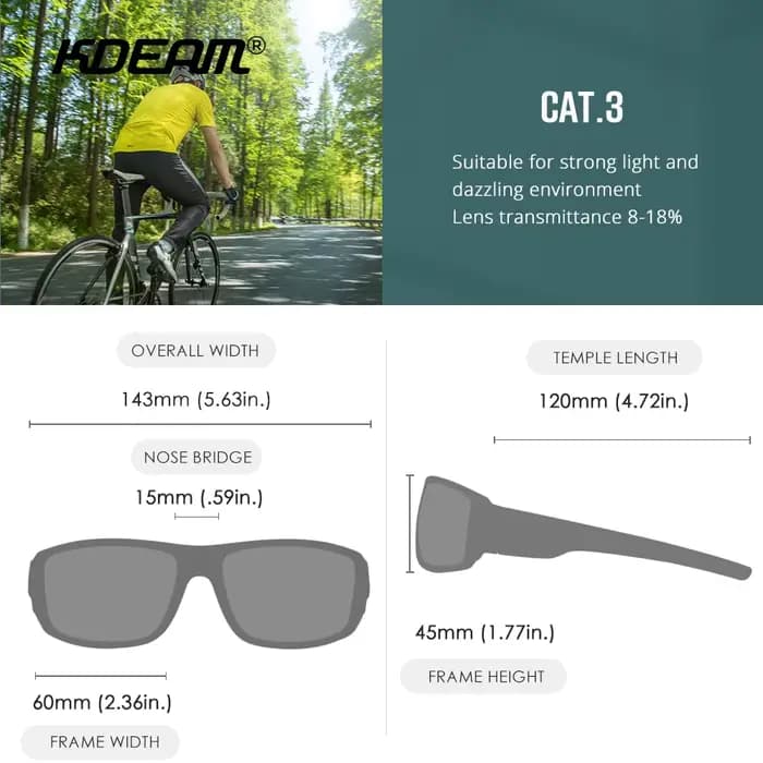 KDEAM Performance lunettes de soleil polarisées pour hommes motif d'impression conception cadre lune