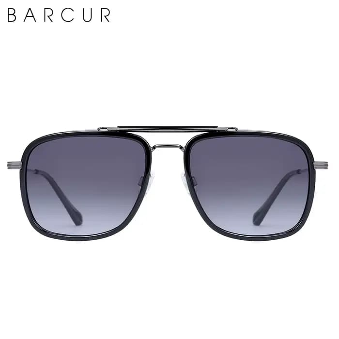 BARCUR-Lunettes de soleil carrées de luxe pour hommes et femmes, verres dégradés, polarisées, access
