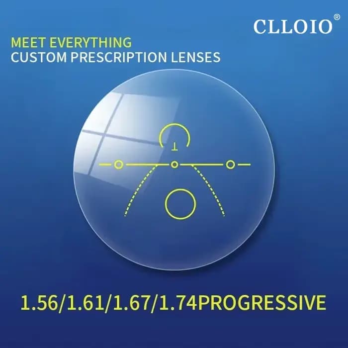 CLLOIO lentilles multifocales progressives 1.56 1.61 1.67 1.74 Anti lumière bleue HD bifocale optiqu