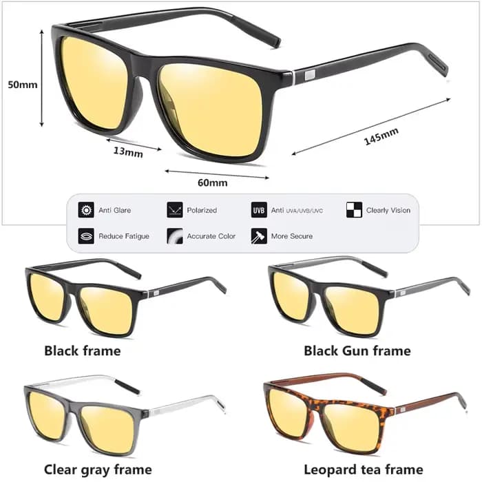 LIOUMO lunettes de soleil photochromiques hommes lunettes de Vision nocturne polarisées pour la cond