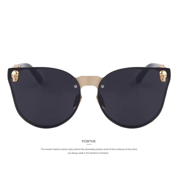 MERRYS mode femmes gothique lunettes crâne cadre métal Temple Oculos de sol UV400