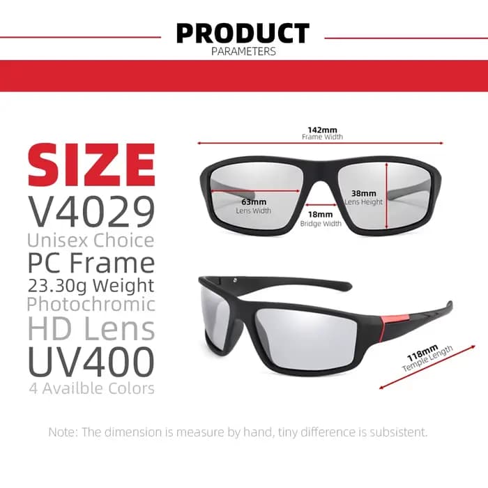 Lunettes de soleil photochromiques VIVIBEE pour hommes, lunettes de sport noires, lunettes polarisée
