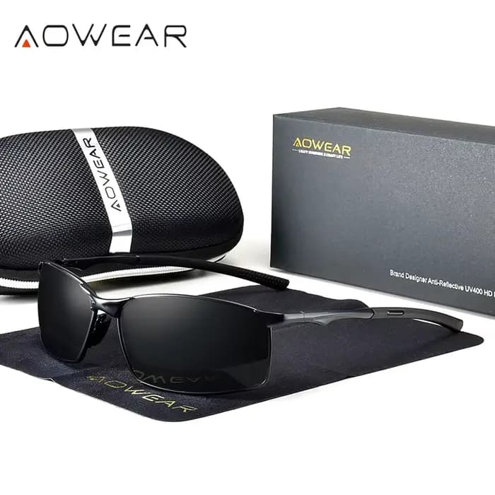 AOWEAR marque UV400 lunettes de soleil polarisées hommes femmes classique HD conduite en plein air l