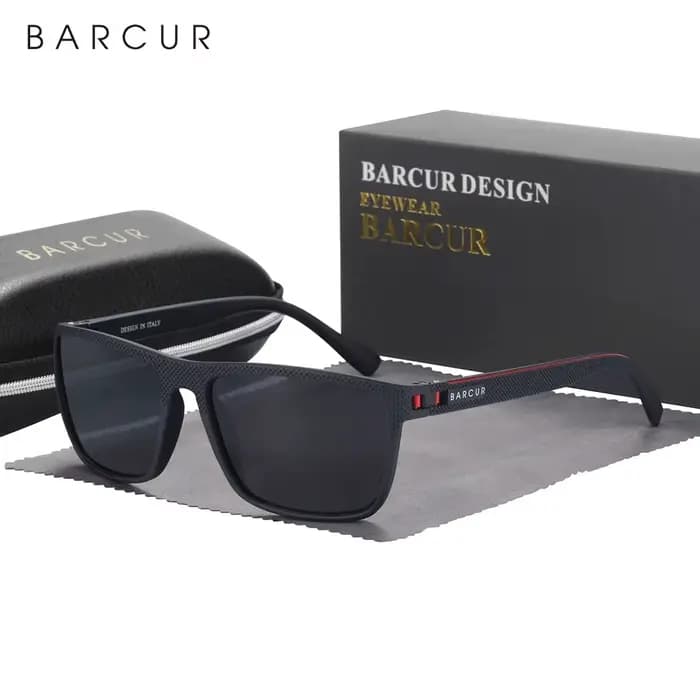 BARCUR Design-Lunettes de soleil polarisées TR90 pour homme et femme, accessoire de sport léger, pro