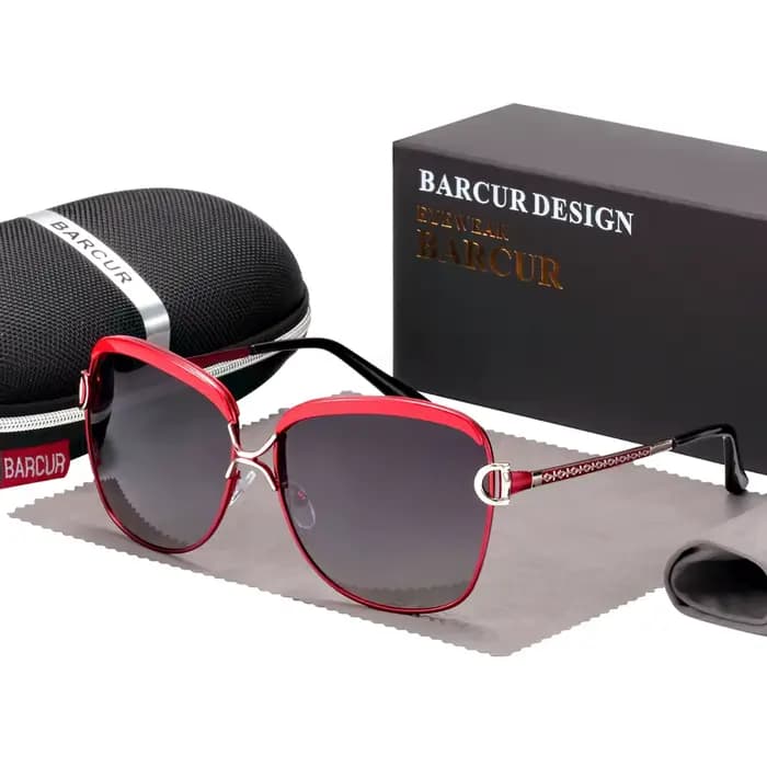 BARCUR-Lunettes de soleil polarisées pour femmes, verres dégradés, rondes, carrées, marque de luxe