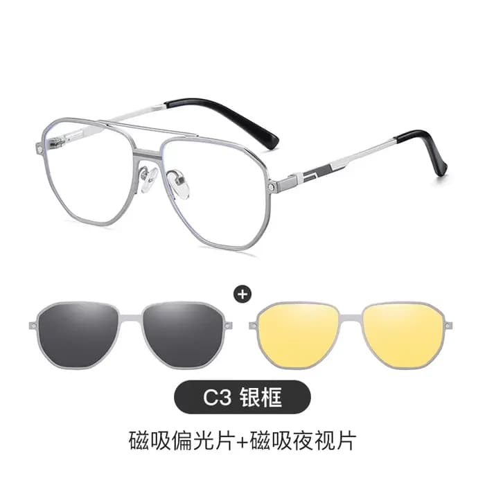 Ceofy hommes femmes mode lunettes cadre rétro polarisé Vision nocturne soleil pince aimant optique l