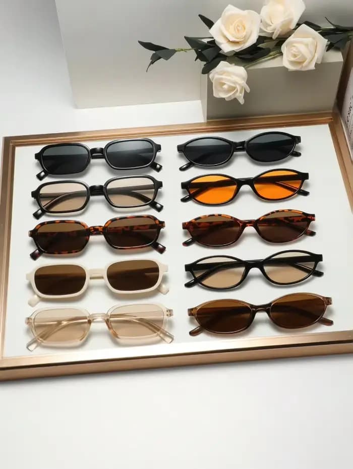 Lunettes à monture géométrique, 10 pièces, Style Simple pour un usage quotidien, réunions de famille