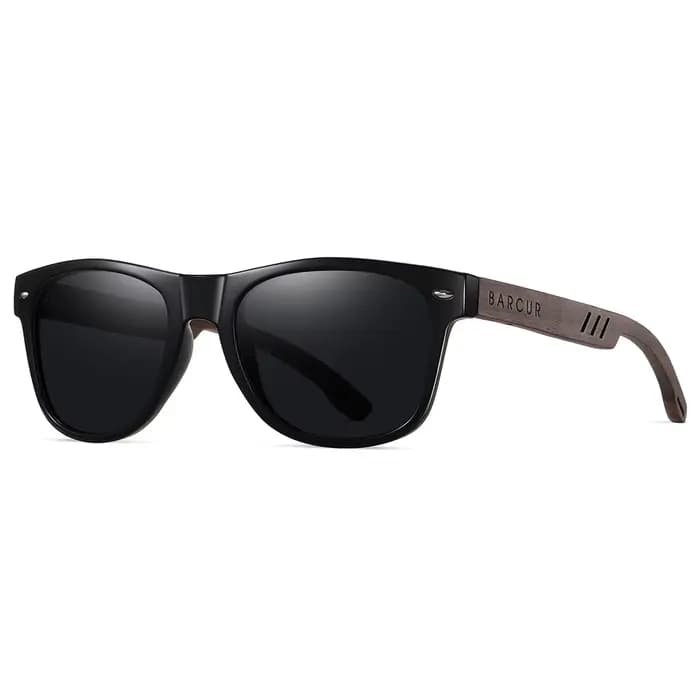 BARCUR lunettes de soleil en noyer noir pour hommes lunettes de soleil en bois homme lunettes lunett