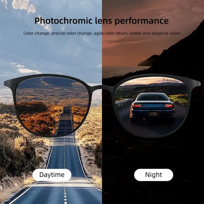 CAPONI ovale hommes lunettes de soleil photochromiques lunettes de soleil polarisées pour hommes pro