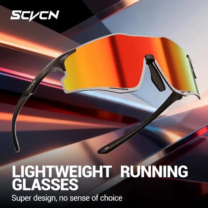 Lunettes de soleil de course légères SCVCN pour hommes, lunettes de cyclisme photochromiques UV400,