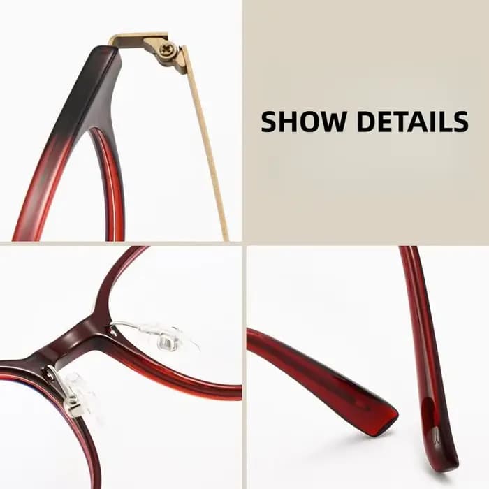 FIRADA lunettes confortables à la mode rondes rétro pur titane lunettes montures de Prescription opt