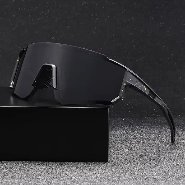 1 paire de lunettes de soleil de cyclisme tendance à grande monture, adaptées aux hommes et aux femm