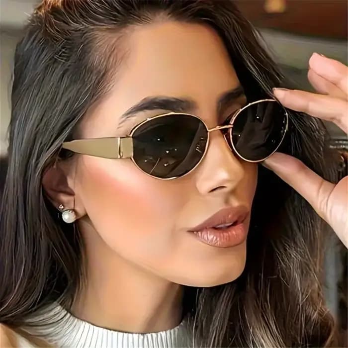 2 pièces Vintage Style Punk lunettes de soleil rétro rond cadre en métal femmes lunettes de soleil l