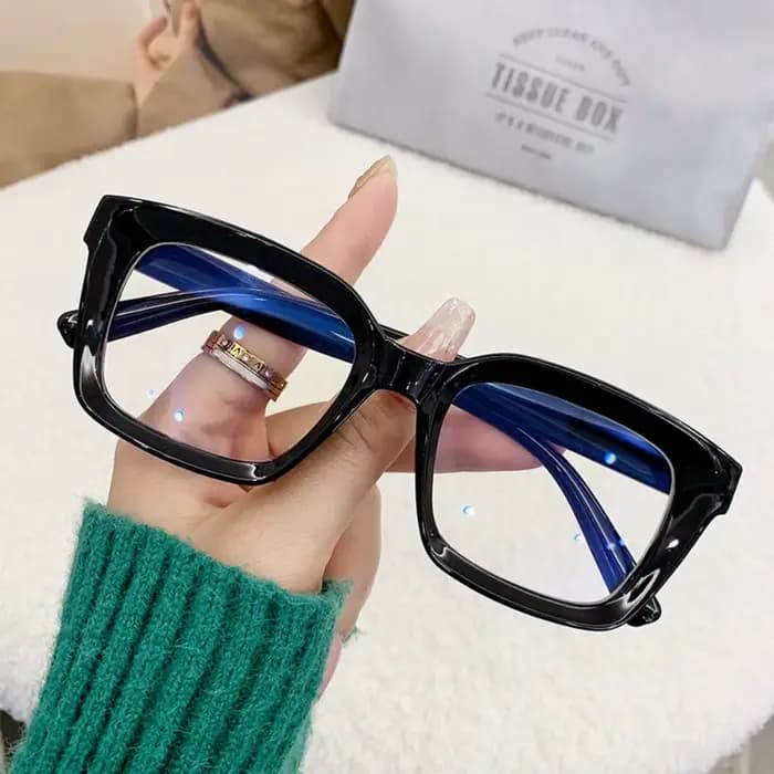 Lunettes carrées respirantes anti-lumière bleue, lunettes de myopie à grande monture, lunettes à lum