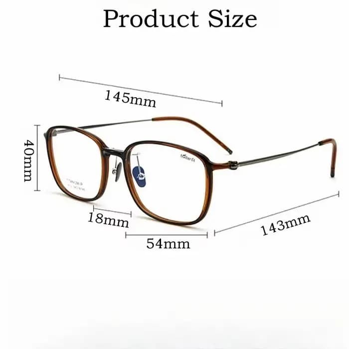 YIMARUILI Ultra-léger mode TR90 lunettes hommes pur titane décoration rétro rond optique Prescriptio