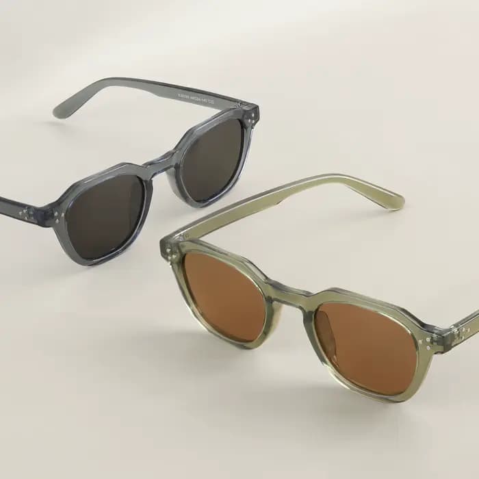 CATERSIDE rétro lunettes de soleil polarisées hommes ultraléger TR90 cadre polygone lunettes de sole